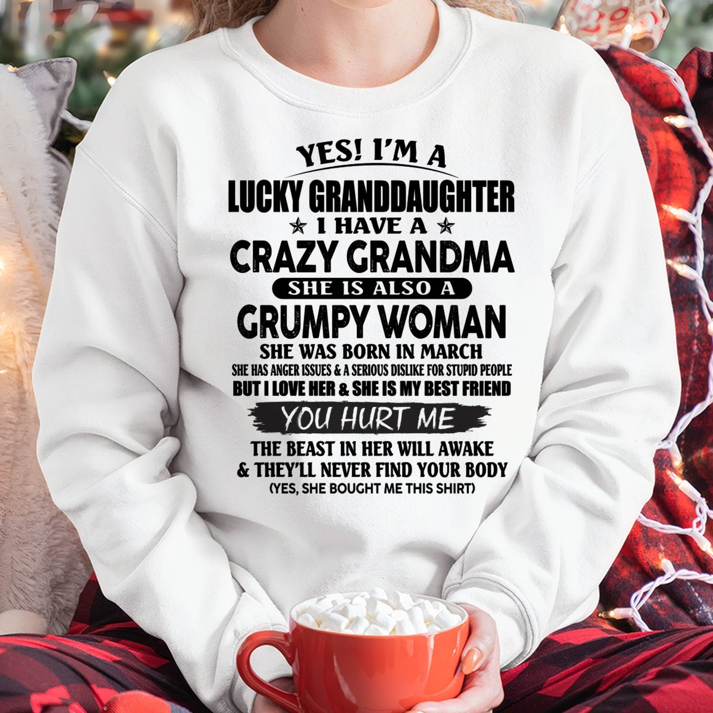 MARCH - LUCKY GRANDDAUGHTER OF CRAZY GRANDMA - PERFECT GIFT FROM GRANDMA - LUAN03 (SKU12-146-03)