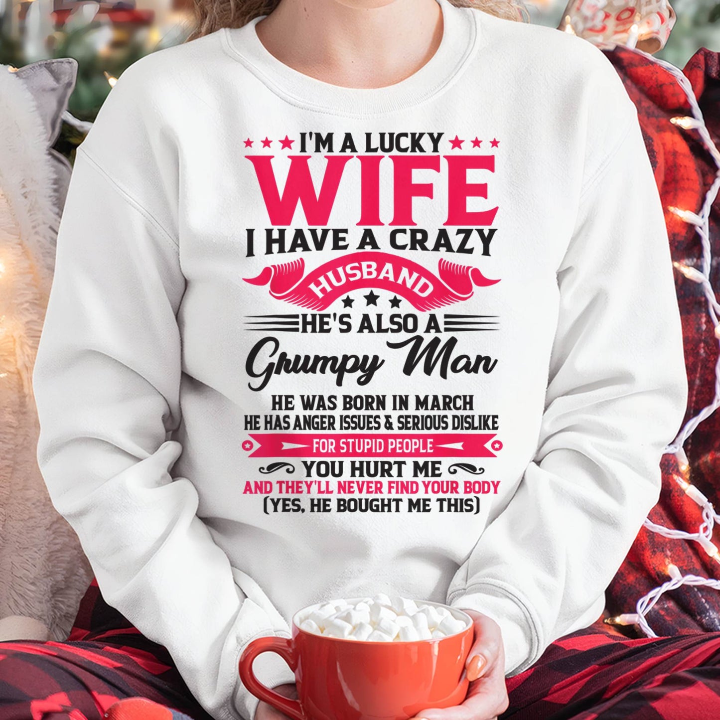 MARCH - TO MY WIFE - I'M A LUCKY WIFE - GIFT FROM HUSBAND - LUAN03 (SKU10-136-03)