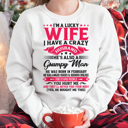 FEBRUARY - TO MY WIFE - I'M A LUCKY WIFE - GIFT FROM HUSBAND - LUAN02 (SKU10-136-02)