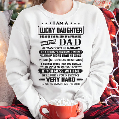 January - Lucky Daughter of Awesome Dad - Perfect Gift For Daughter From Dad - LUAN01 (SKU08-47-01)