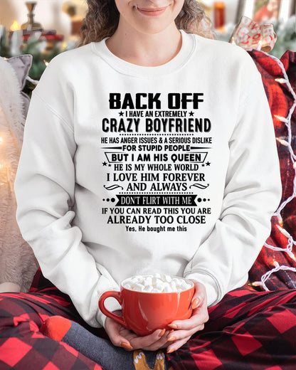 Back Off I Have An Extremely Crazy Boyfriend - - Gift For Wife From Husband - LUAN00 (SKUT-BACKOFF-00)