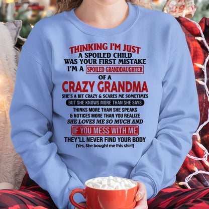 I'M A SPOILED GRANDDAUGHTER OF A CRAZY GRANDMA - From Grandma - NINA00 (SKU-GMD1-NTT00)