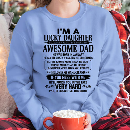 January - I'm Lucky Daughter - Gift for Daughter from Dad - LUAN01 (SKU-TLUCKYDD-01)