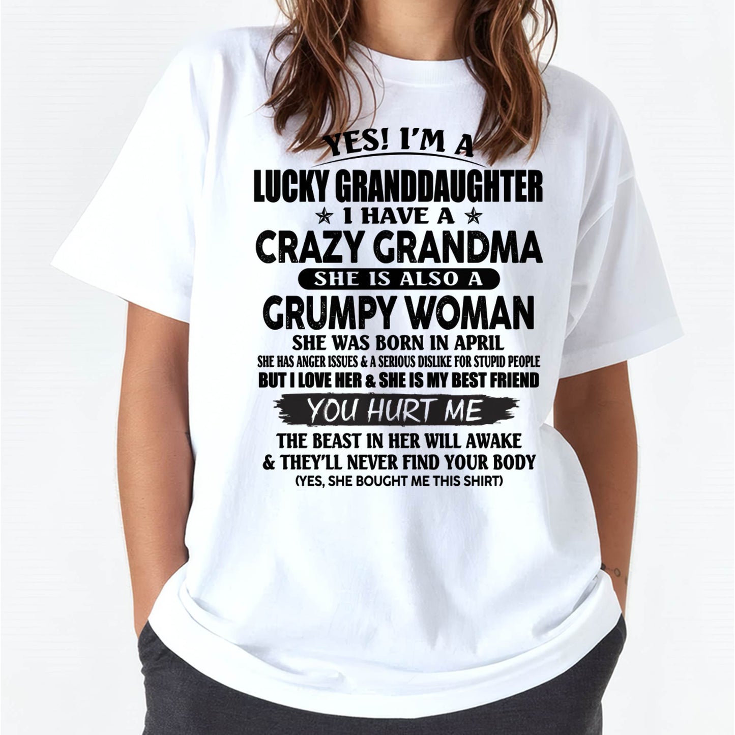 APRIL - LUCKY GRANDDAUGHTER OF CRAZY GRANDMA - PERFECT GIFT FROM GRANDMA - LUAN04 (SKU12-146-04)