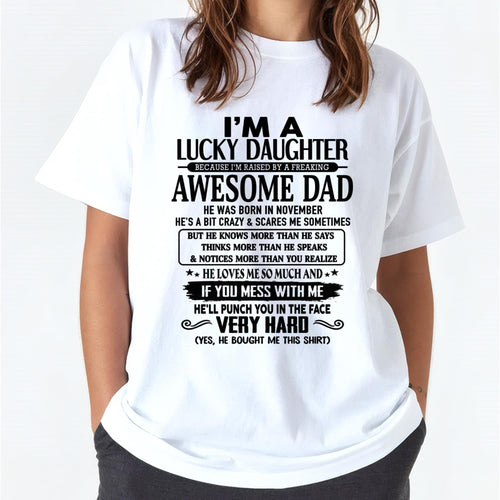 December - I'm Lucky Daughter - Gift for Daughter from Dad - LUAN12 (SKU-TLUCKYDD-12)