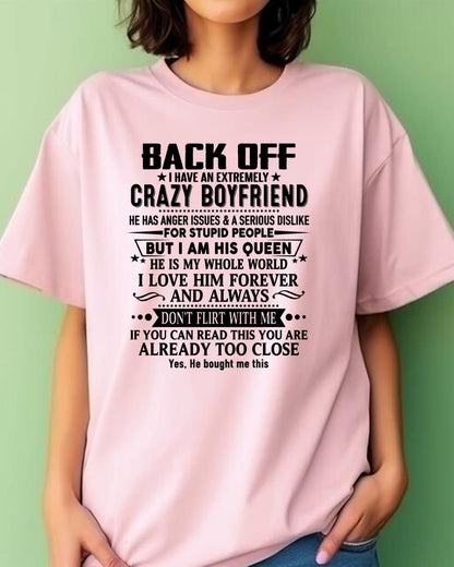 Back Off I Have An Extremely Crazy Boyfriend - - Gift For Wife From Husband - LUAN00 (SKUT-BACKOFF-00)