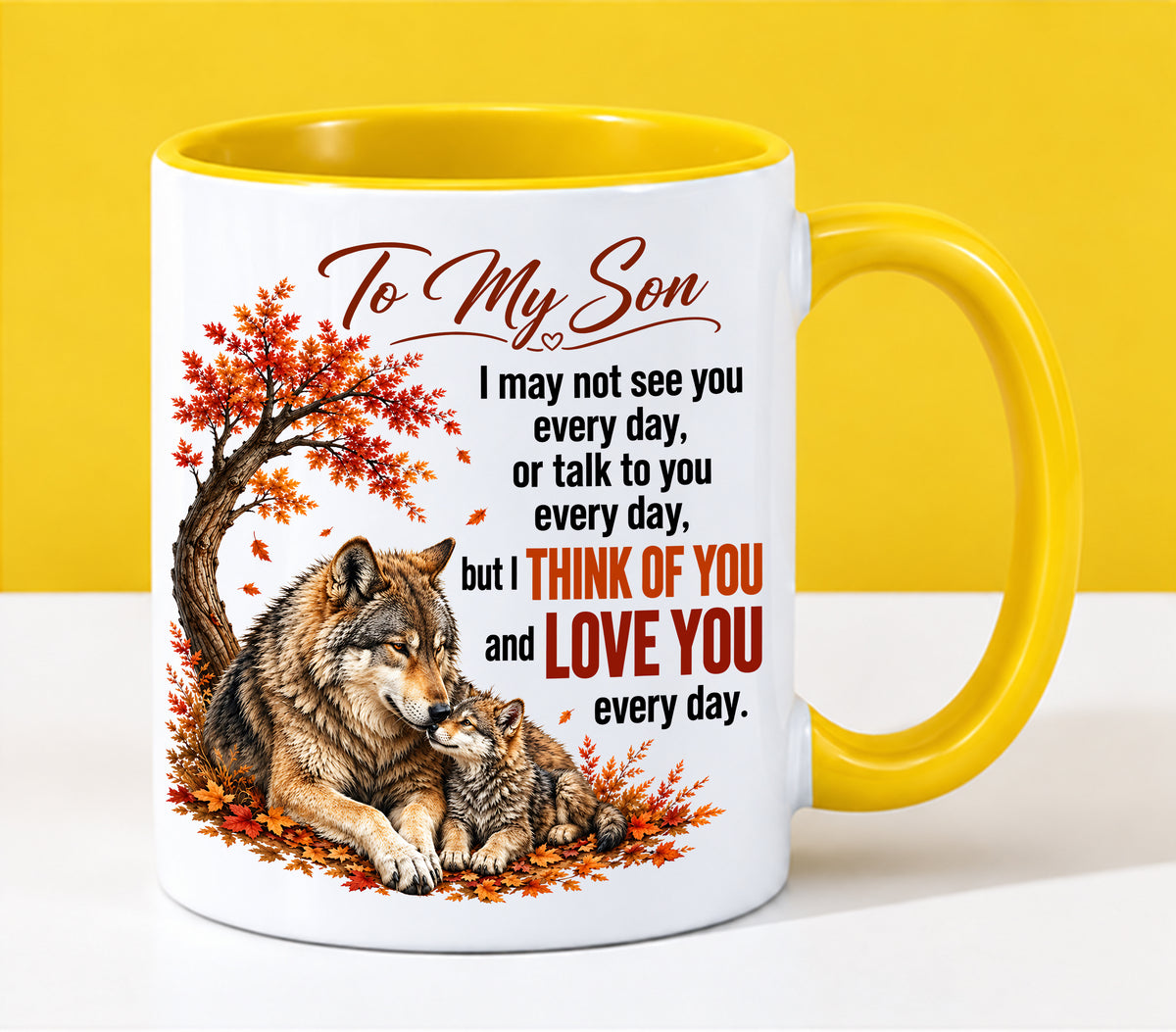 TO MY SON MUGS - I THINK OF YOU & LOVE YOU EVERY DAY - PERFECT GIFT FROM MOM - LUAN00 (SKU2610-71)