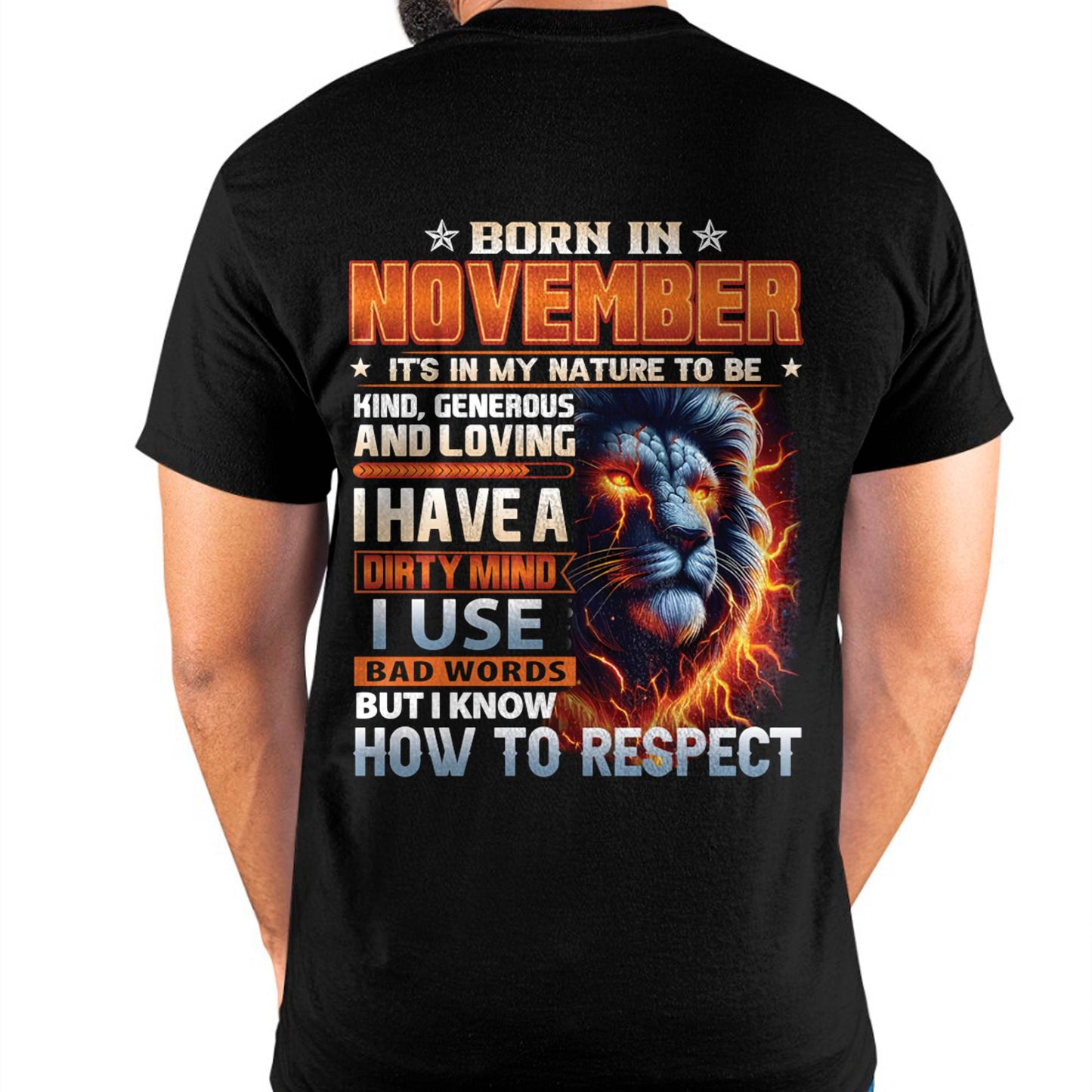 NOVEMBER - DIRTY MIND BUT KNOWS RESPECT - BIRTHDAY T-SHIRT FOR MEN - LUAN11 (SKU08-84-11)