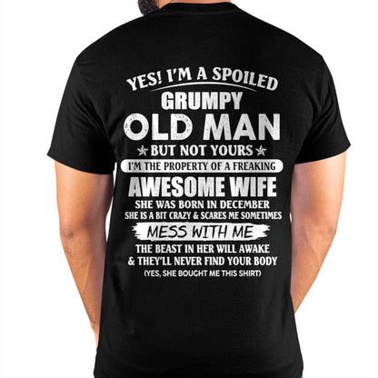 December - Grumpy Old Man with Awesome Wife - Perfect Gift For Your Husband - LUAN12 (SKU06-68-12)