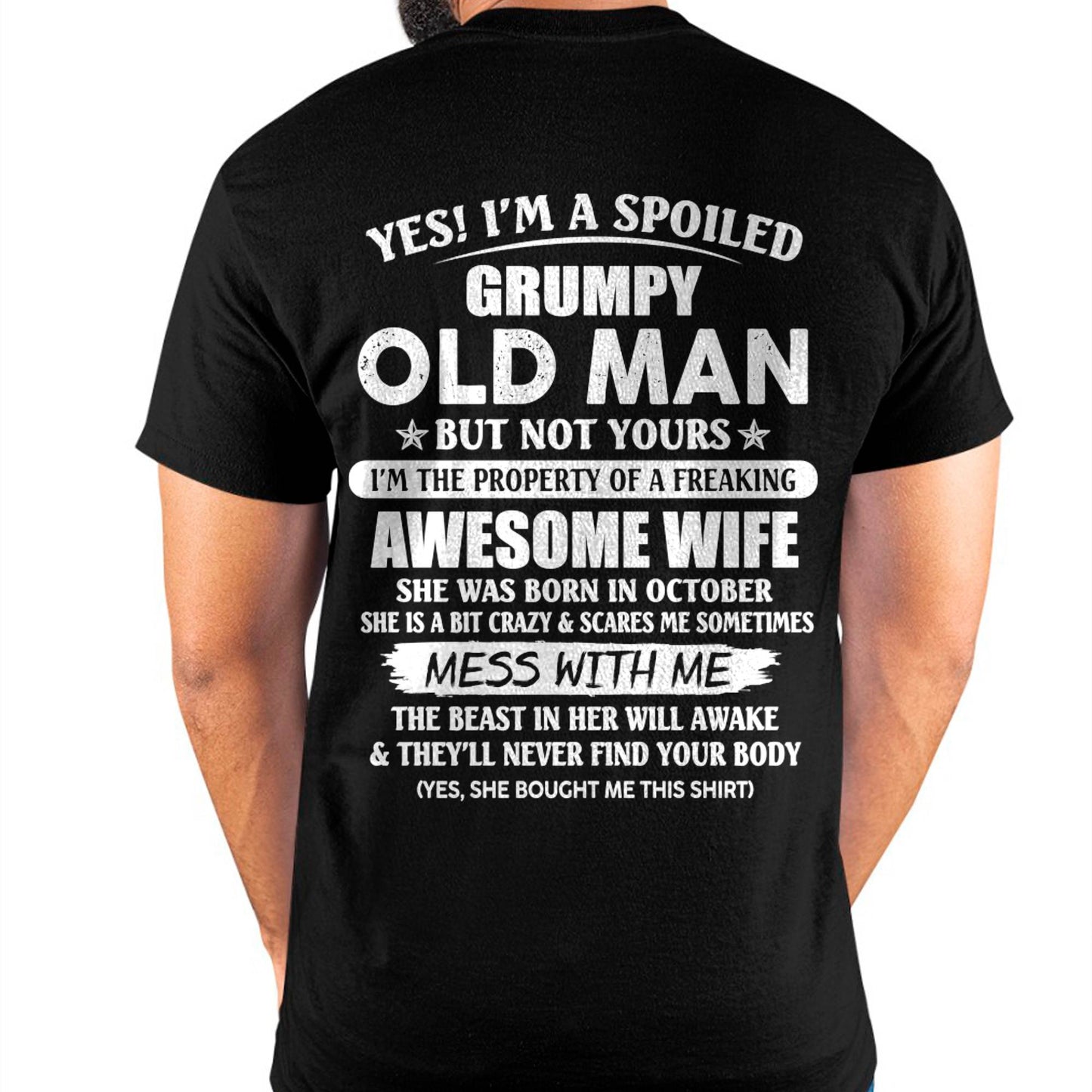 October - Grumpy Old Man with Awesome Wife - Perfect Gift For Your Husband - LUAN10 (SKU06-68-10)
