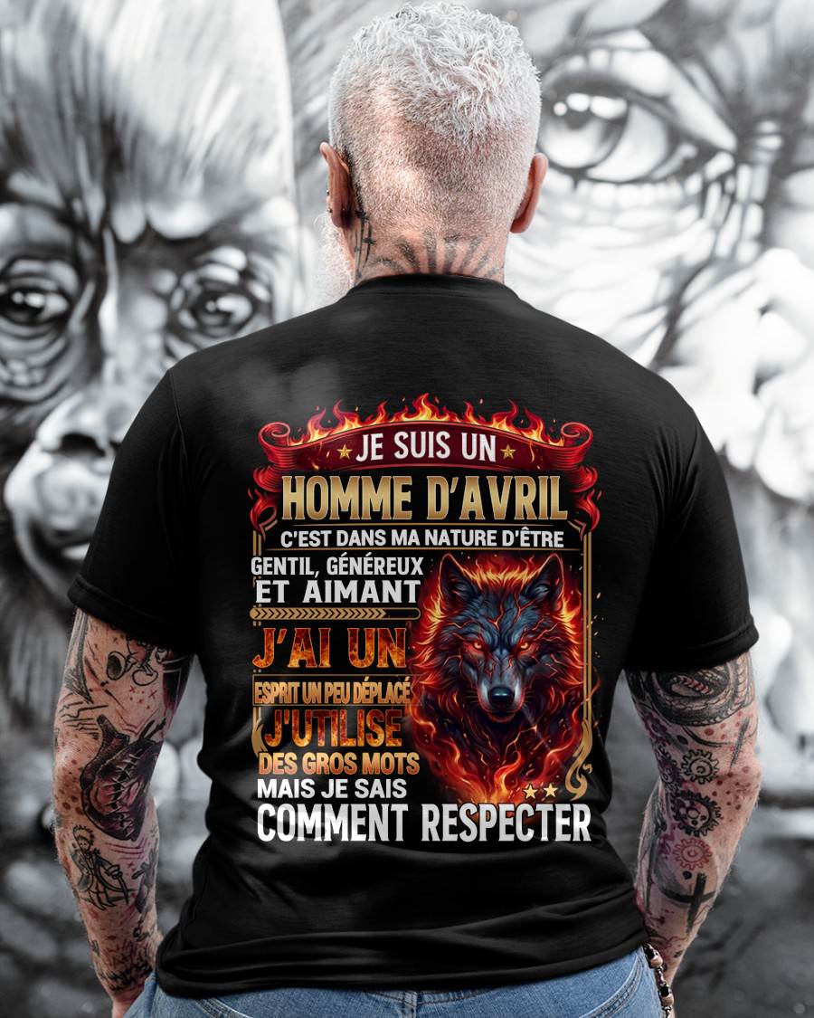 AVRIL - ESPRIT MALICIEUX MAIS SAIT RESPECTER - T-SHIRT ANNIVERSAIRE HOMME - IMPRESSION DTG PREMIUM - LUAN04 (SKU2604-87-04)