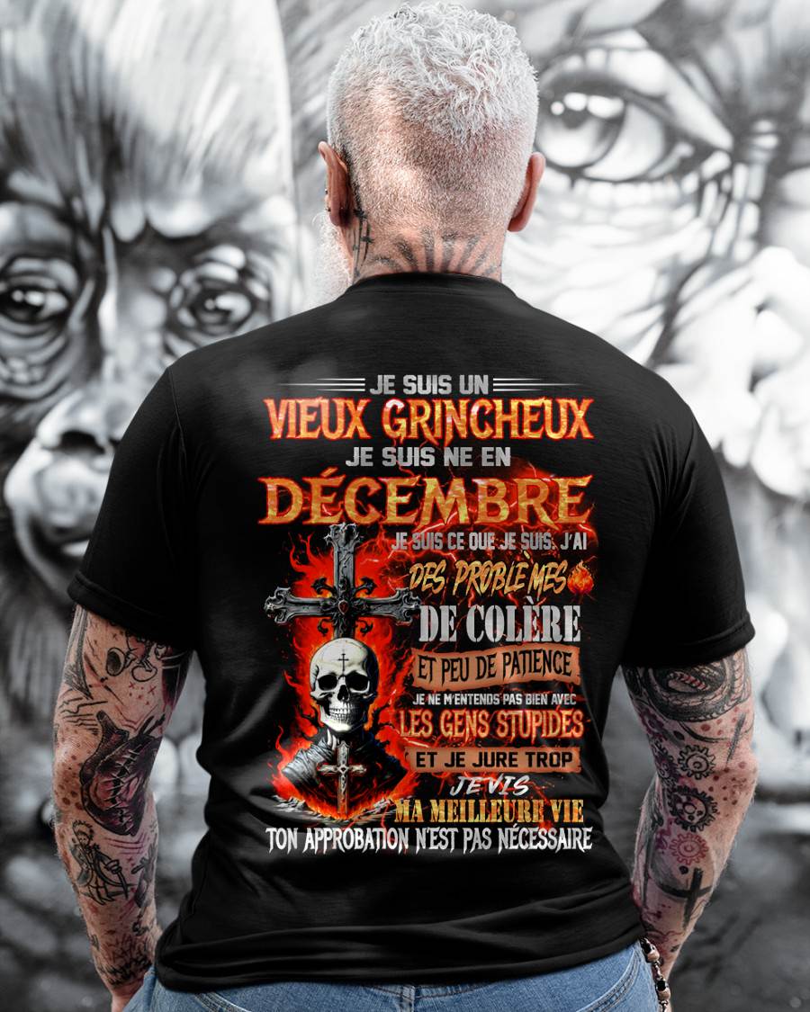 Je Suis Un Vieux Grincheux Né en Décembre – T-Shirt Homme Fort Caractère - LUAN12 (SKU26T-01141-12)