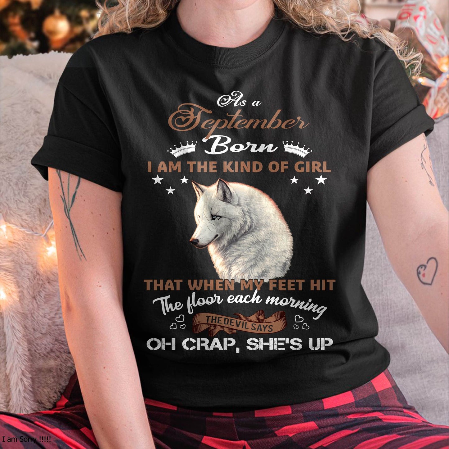 AS A SEPTEMBER GIRL I'M FEARLESS WOLF SHIRT – GIFT FOR WOMEN - LUAN09 (SKU2604-238-09)
