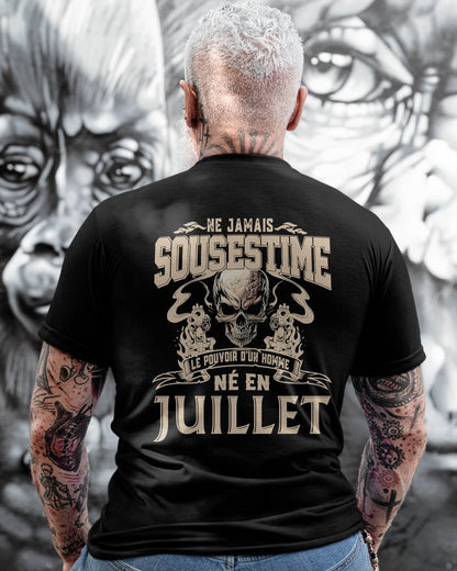 Ne Jamais Sous-estimer le Pouvoir d’un Homme Né en Juillet – T-Shirt Homme Crâne Rebelle - LUAN07 (SKU26T-01159-07)