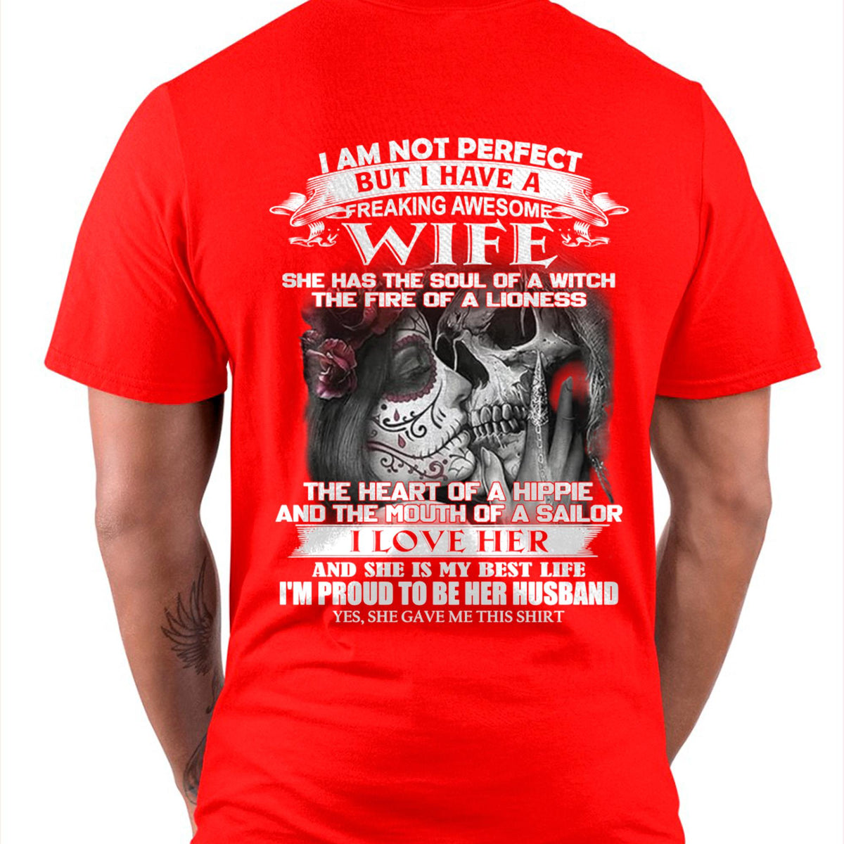 I Am Not Perfect But I Have A Freaking Awesome Wife - Gift For Husband From Wife - LUAN00 (SKU06-31-00)