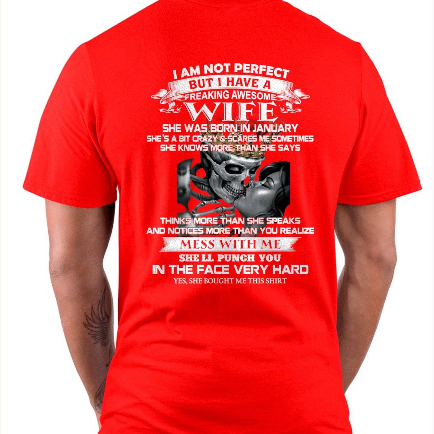 January - I Am Not Perfect But I Have A Freaking Awesome Wife - Gift For Husband From Wife - LUAN01 (SKU06-34-01)