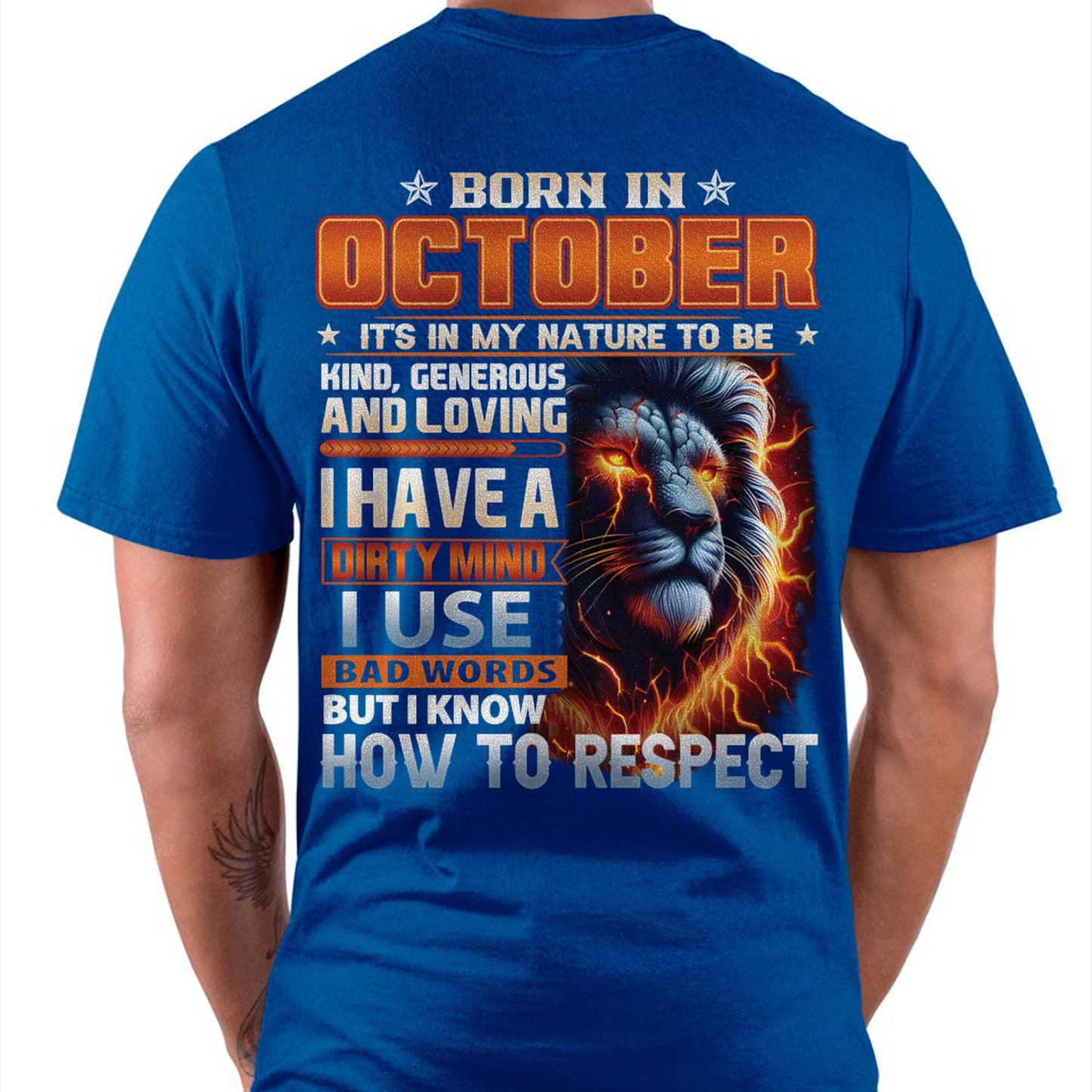 OCTOBER - DIRTY MIND BUT KNOWS RESPECT - BIRTHDAY T-SHIRT FOR MEN - LUAN10 (SKU08-84-10)