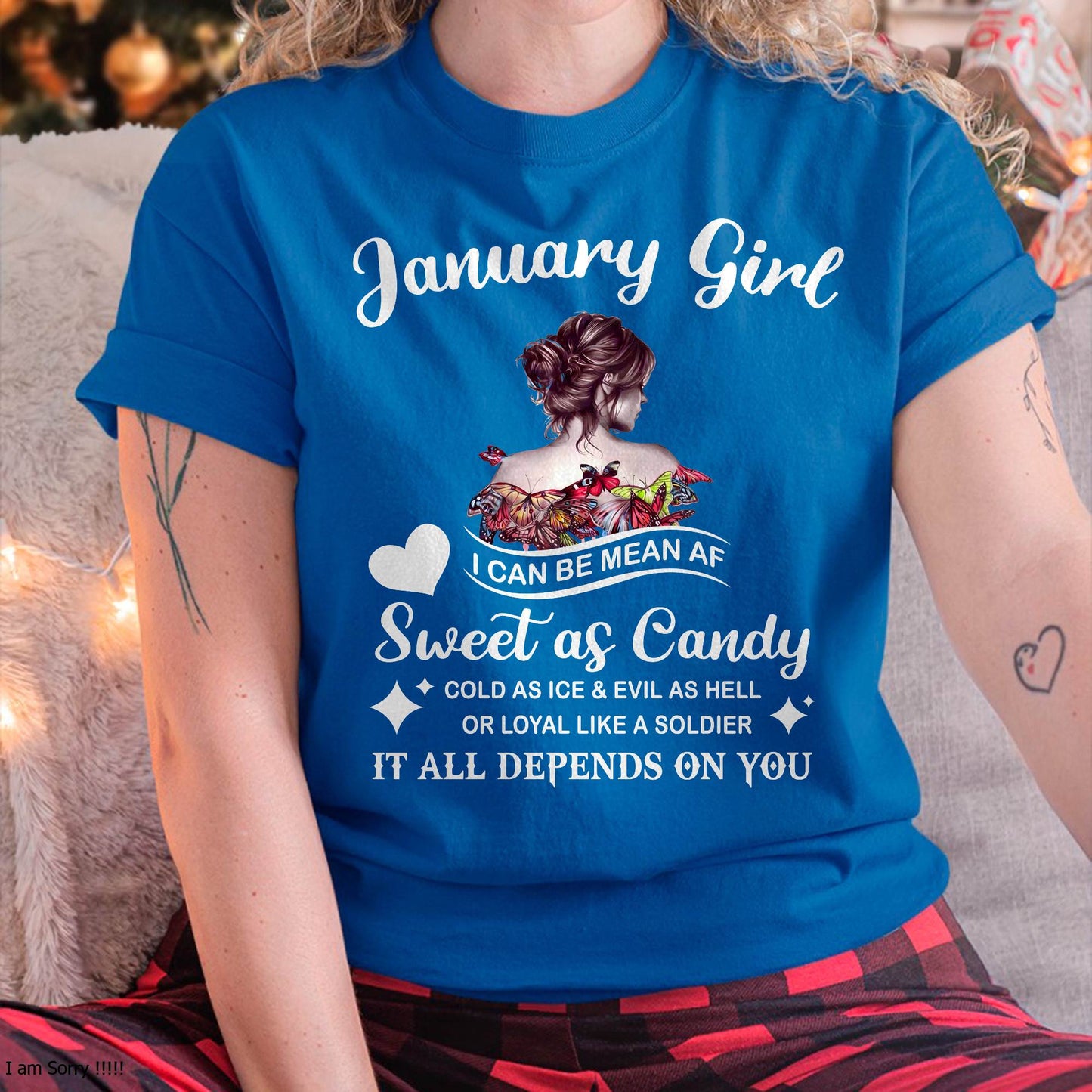 January Girl T-Shirt – Sweet As Candy, Cold As Ice - Birthday Gift for Women - LUAN01 (SKU26T-01-38-01)