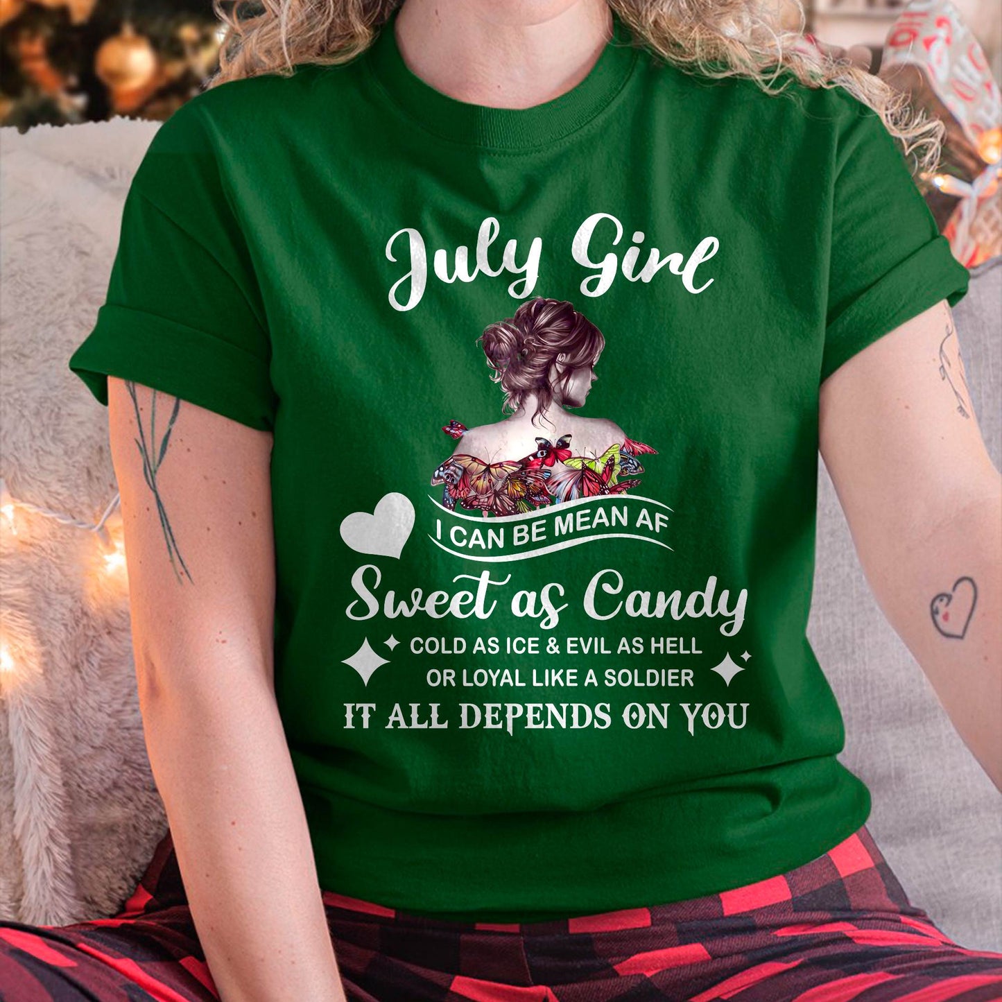 July Girl T-Shirt – Sweet As Candy, Cold As Ice - Birthday Gift for Women - LUAN07 (SKU26T-01-38-07)