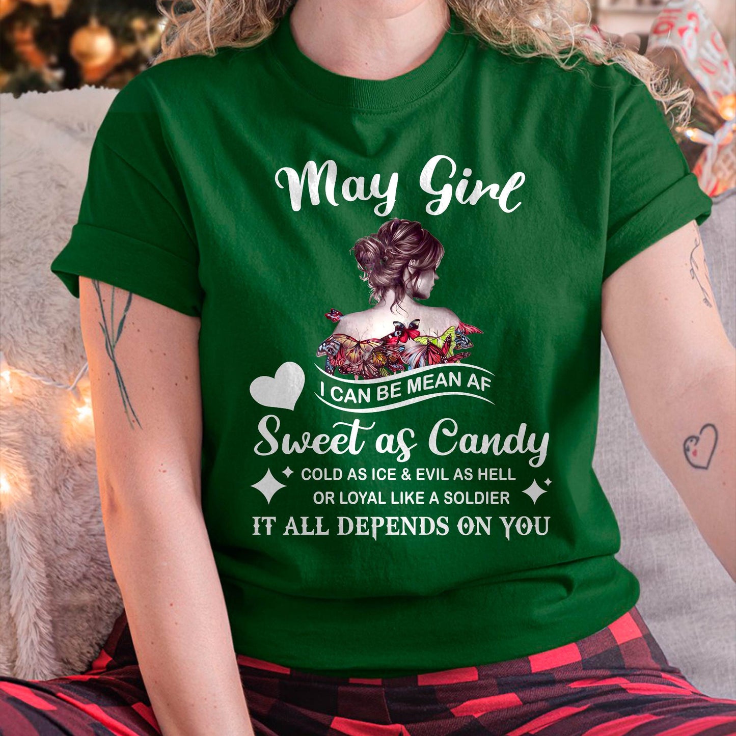 May Girl T-Shirt – Sweet As Candy, Cold As Ice - Birthday Gift for Women - LUAN05 (SKU26T-01-38-05)