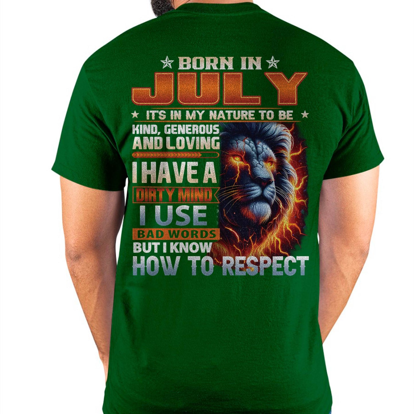 JULY - DIRTY MIND BUT KNOWS RESPECT - BIRTHDAY T-SHIRT FOR MEN - LUAN07 (SKU08-84-07)