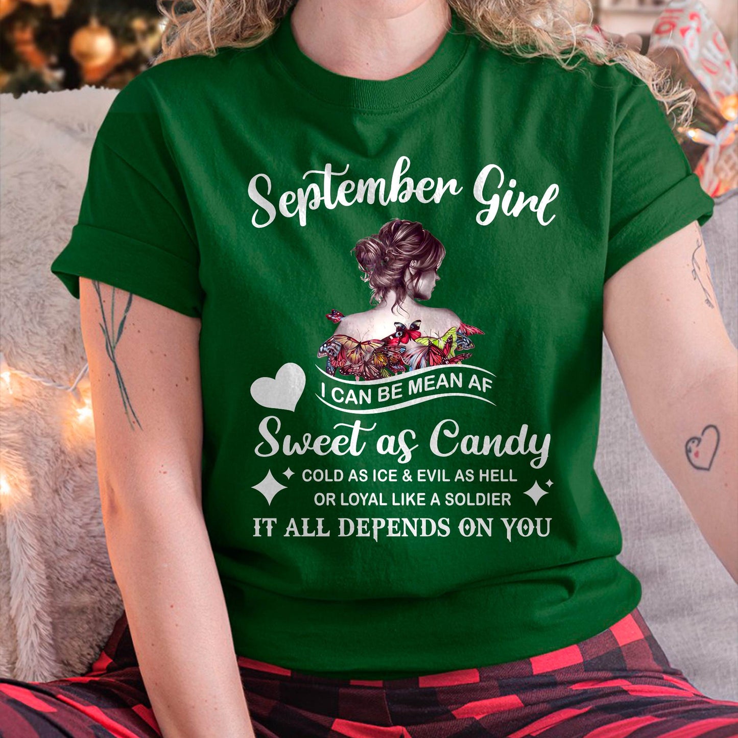 September Girl T-Shirt – Sweet As Candy, Cold As Ice - Birthday Gift for Women - LUAN09 (SKU26T-01-38-09)