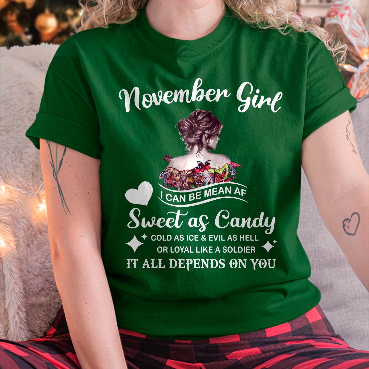 November Girl T-Shirt – Sweet As Candy, Cold As Ice - Birthday Gift for Women - LUAN11 (SKU26T-01-38-11)