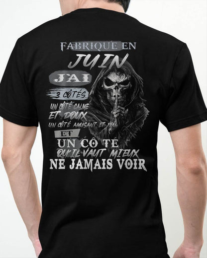 Fabriqué en Juin – J’ai 3 Côtés | T-Shirt Homme Caractère Fort - LUAN06 (SKU26T-01174-06)