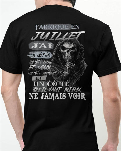 Fabriqué en Juillet – J’ai 3 Côtés | T-Shirt Homme Caractère Fort - LUAN07 (SKU26T-01174-07)
