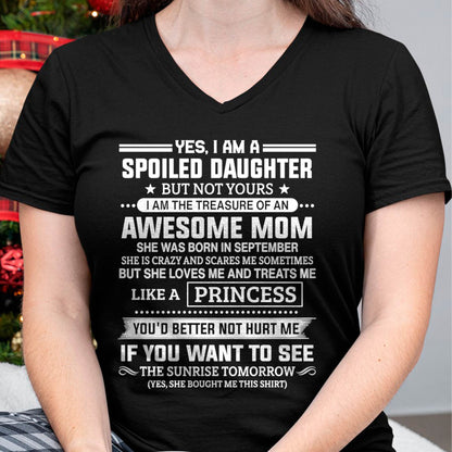 September - Spoiled Daughter – Awesome Mom Perfect Gift From Mom - LUAN09 (SKU2607-211-09)