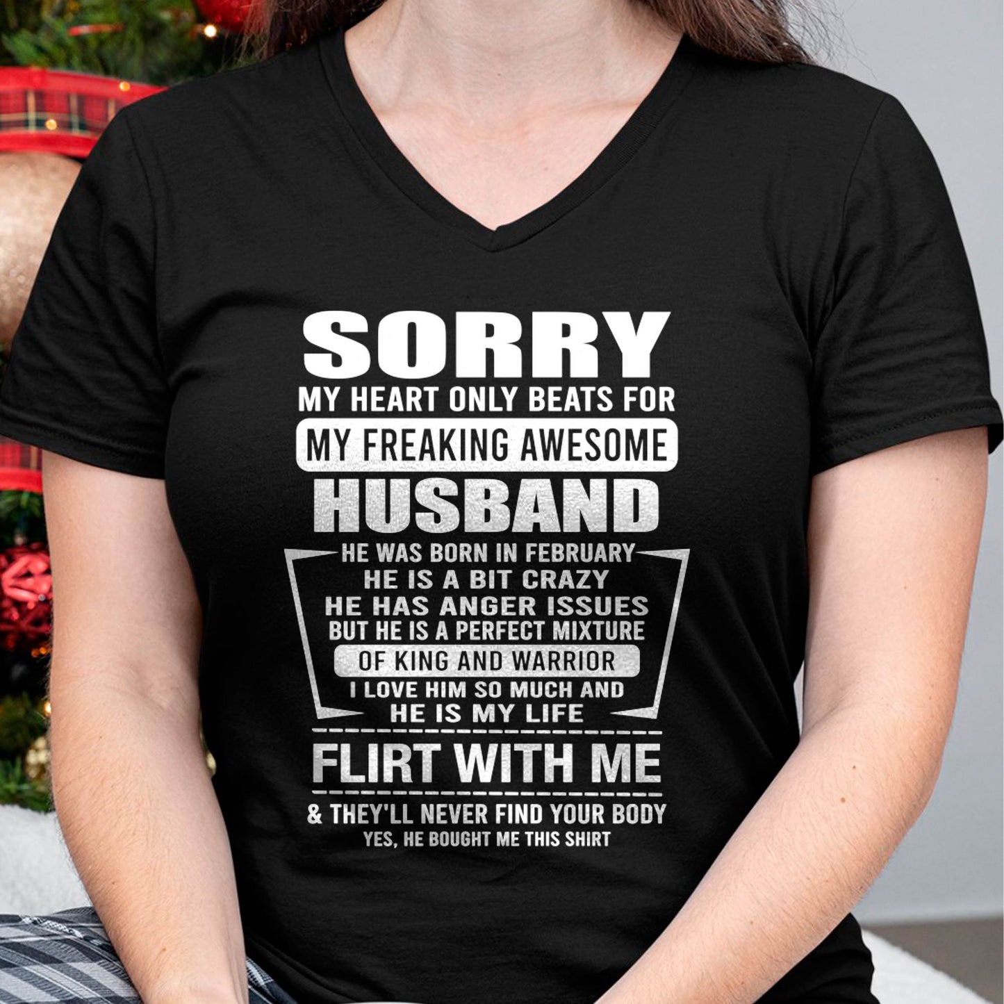 February - My Freaking Awesome Husband T-Shirt – Funny Gift From Husband - LUAN02 (SKU2606-344-02)