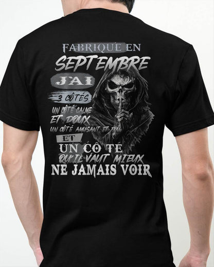 Fabriqué en Septembre – J’ai 3 Côtés | T-Shirt Homme Caractère Fort - LUAN09 (SKU26T-01174-09)