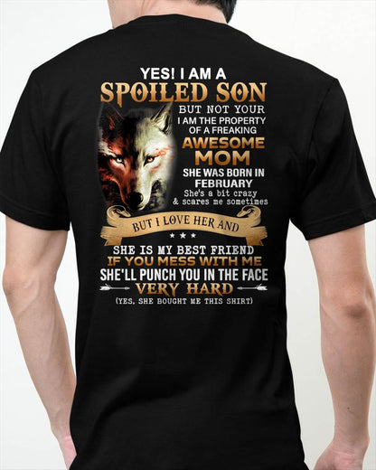 February - Lucky Son of Awesome Mom - Perfect Gift for Son From Mom - LUAN02 (SKU10-128-02)