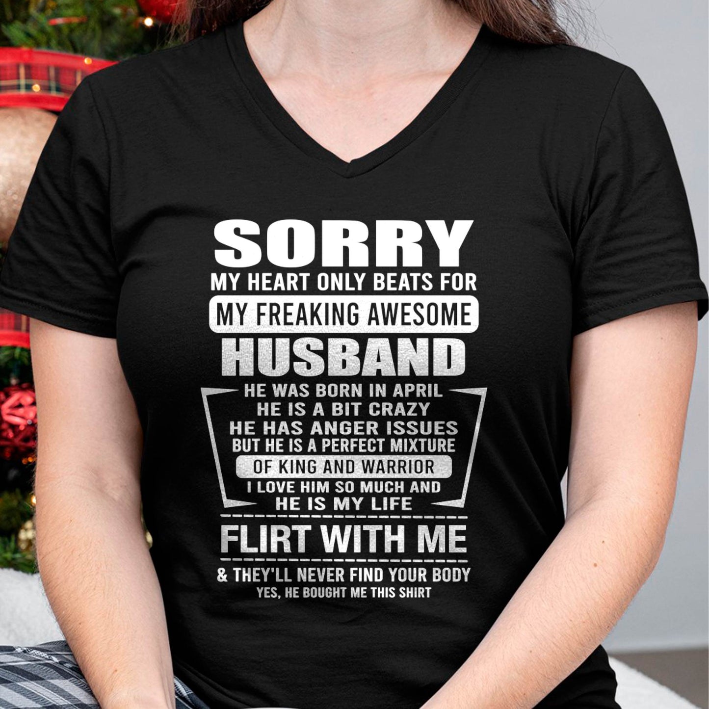 April - My Freaking Awesome Husband T-Shirt – Funny Gift From Husband - LUAN04 (SKU2606-344-04)