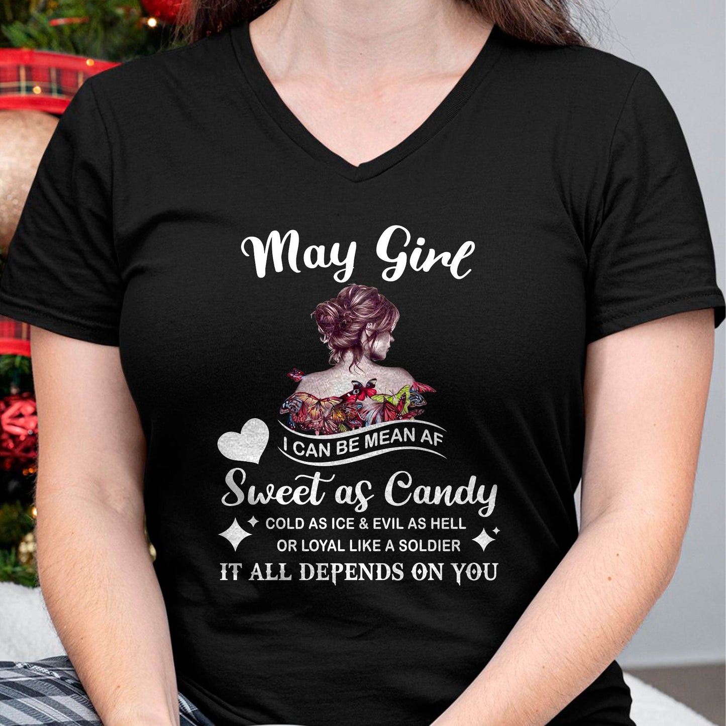 May Girl T-Shirt – Sweet As Candy, Cold As Ice - Birthday Gift for Women - LUAN05 (SKU26T-01-38-05)