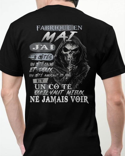 Fabriqué en Mai – J’ai 3 Côtés | T-Shirt Homme Caractère Fort - LUAN05 (SKU26T-01174-05)