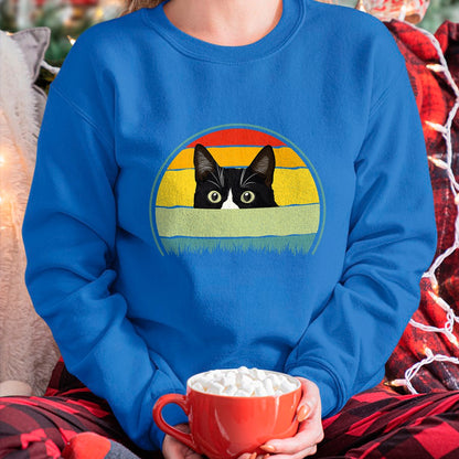 Cat Love Shirt, Funny Cat Lover Gift UnisexT-Shirt/Hoodie/Sweatshirt HLT00 - Tuxedo cat vintage retro cats loves T-Shirt