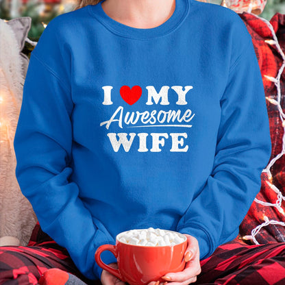 Best Husband Shirt, Wife and Husband Unisex T-Shirt/Hoodie/Sweatshirt HLT00 - I Love My Awesome Wife T Shirt for Men T-Shirt