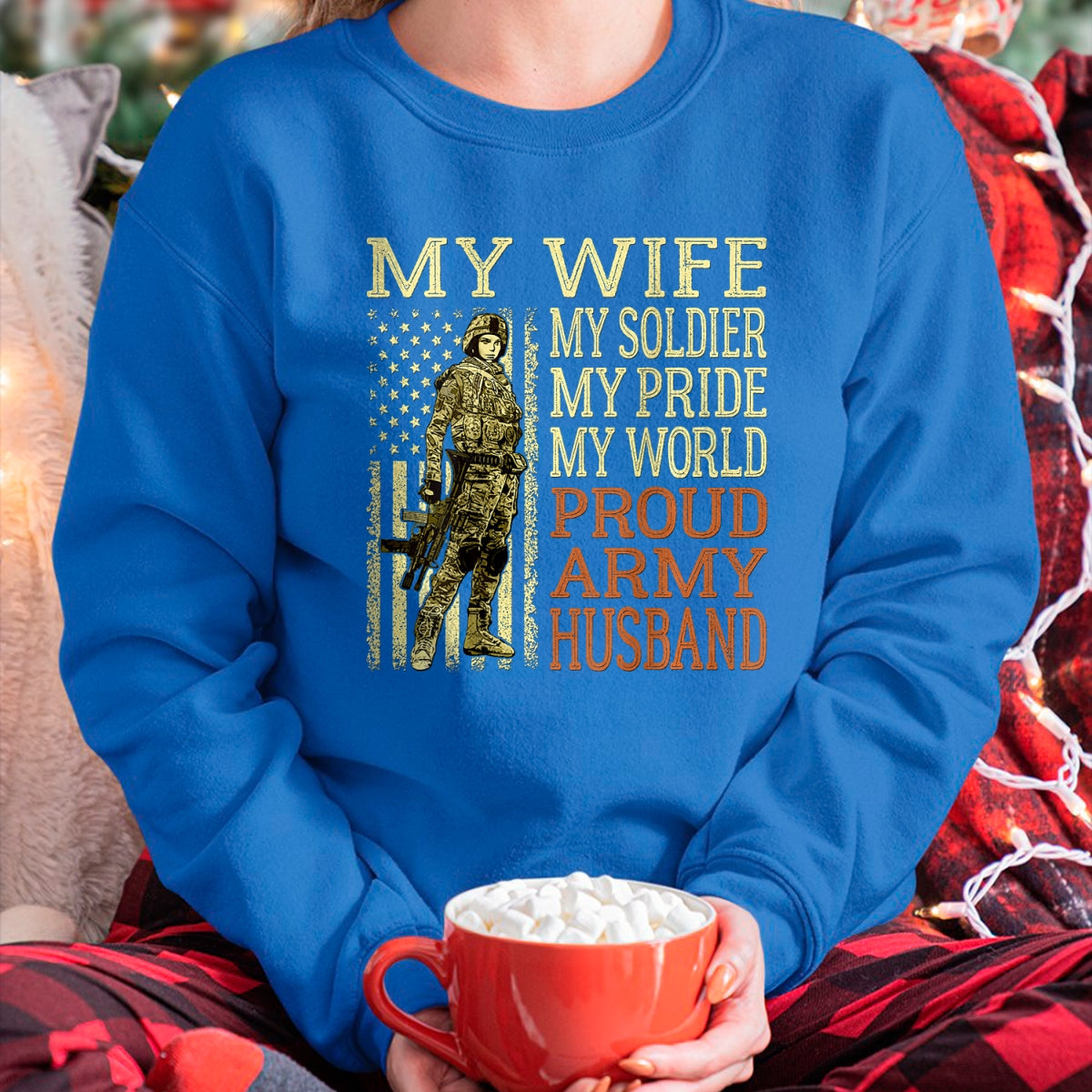 Best Husband Shirt, Wife and Husband Unisex T-Shirt/Hoodie/Sweatshirt HLT00 - My Wife My Soldier Hero - Proud Army Husband Military Spouse T-Shirt