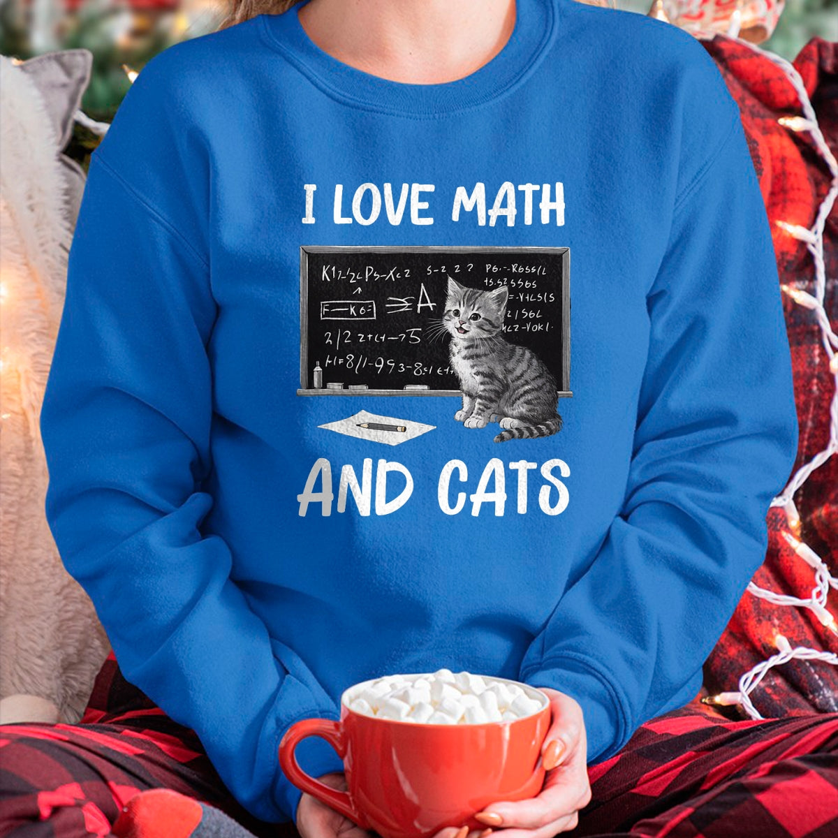 Cat Love Shirt, Funny Cat Lover Gift UnisexT-Shirt/Hoodie/Sweatshirt HLT00 - I Love Math and Cats Funny Cat Lover Science Teacher Student T-Shirt (1)