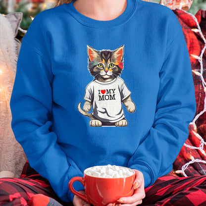Cat Love Shirt, Funny Cat Lover Gift UnisexT-Shirt/Hoodie/Sweatshirt HLT00 - Cute Cat In I Love My Mom Shirt For Best Cat_s Mom Ever T-Shirt
