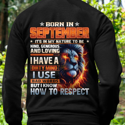 SEPTEMBER - DIRTY MIND BUT KNOWS RESPECT - BIRTHDAY T-SHIRT FOR MEN - LUAN09 (SKU08-84-09)
