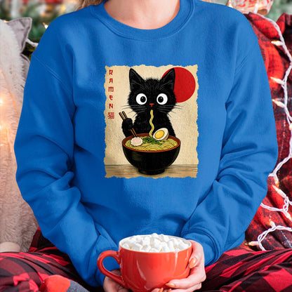 Cat Love Shirt, Funny Cat Lover Gift UnisexT-Shirt/Hoodie/Sweatshirt HLT00 - Anime Cat Ramen Japanese Funny Cat Graphic Tees Anime Gifts T-Shirt