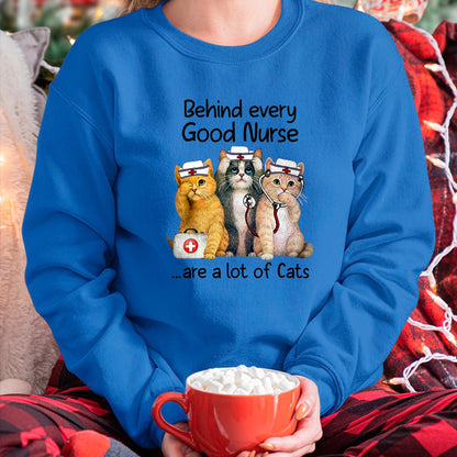 Cat Love Shirt, Funny Cat Lover Gift UnisexT-Shirt/Hoodie/Sweatshirt HLT00 - Gift For Nurses Nursing Who Love Cats Apparel T-Shirt