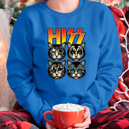 Cat Love Shirt, Funny Cat Lover Gift UnisexT-Shirt/Hoodie/Sweatshirt HLT00 - Retro Cat Rock Music Concert Band Hiss Funny Cat Kitten Love T-Shirt (1)