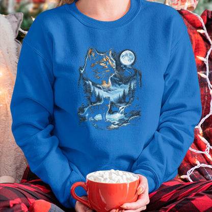 Cat Love Shirt, Funny Cat Lover Gift UnisexT-Shirt/Hoodie/Sweatshirt HLT00 - Tortoiseshell Cat Howling At Moon Celestial Parody Design T-Shirt, Men, Black, 3X-Large