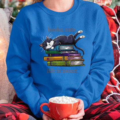 Cat Love Shirt, Funny Cat Lover Gift UnisexT-Shirt/Hoodie/Sweatshirt HLT00 - Funny Cats Books Lover Men Women T-Shirt