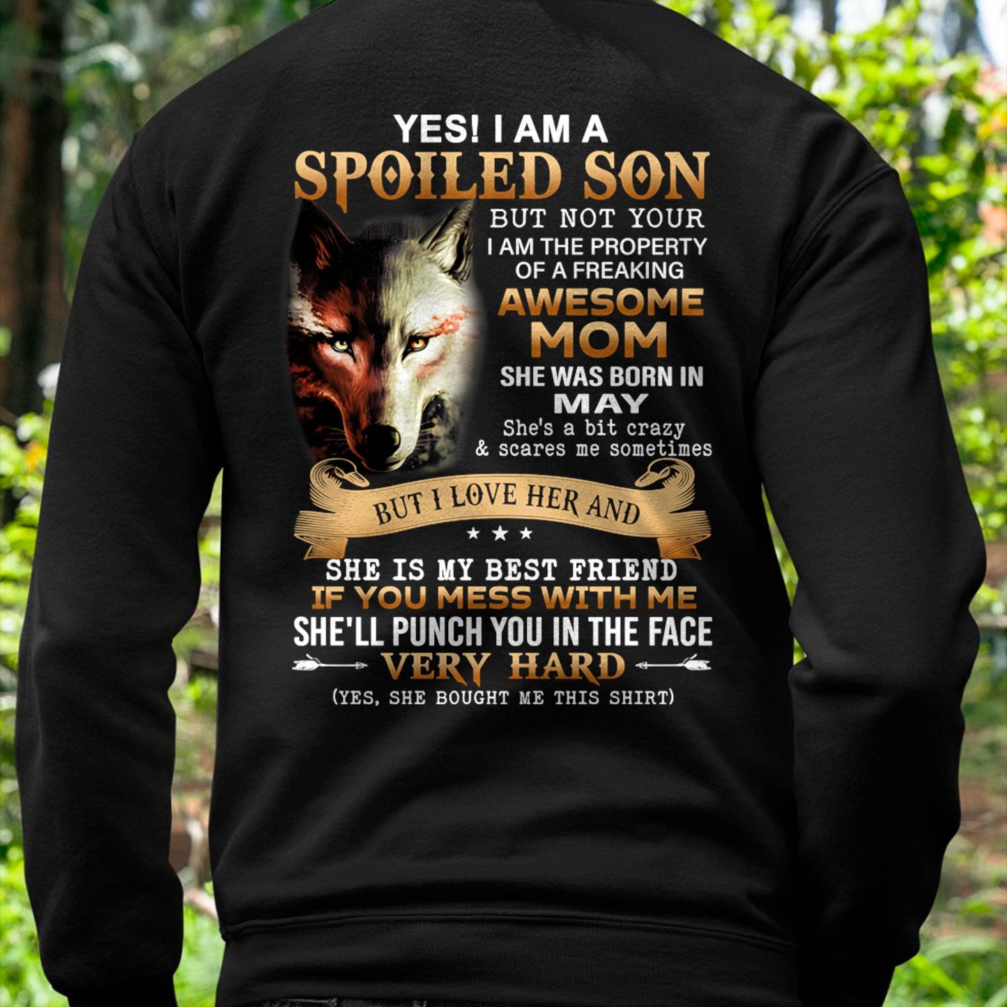 May - Lucky Son of Awesome Mom - Perfect Gift for Son From Mom - LUAN05 (SKU10-128-05)