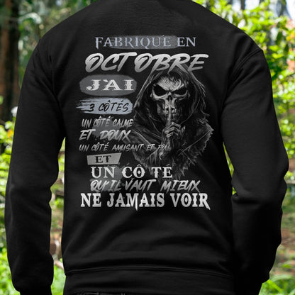 Fabriqué en Octobre – J’ai 3 Côtés | T-Shirt Homme Caractère Fort - LUAN10 (SKU26T-01174-10)