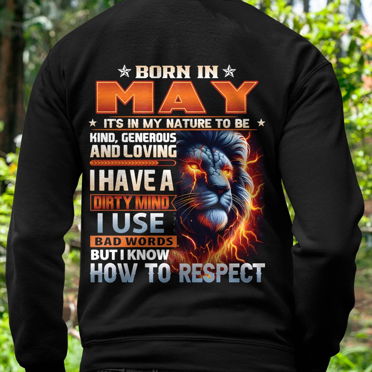 MAY - DIRTY MIND BUT KNOWS RESPECT - BIRTHDAY T-SHIRT FOR MEN - LUAN05 (SKU08-84-05)